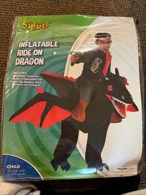 Spirit Inflatable Ride-On Dragon Costume - Black & Red